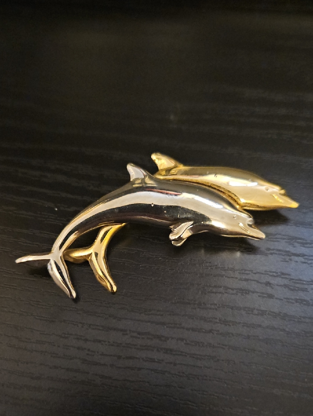 Liz Claiborne Dolphin Duo Brooch - Two-Tone Gold & Silver Finish